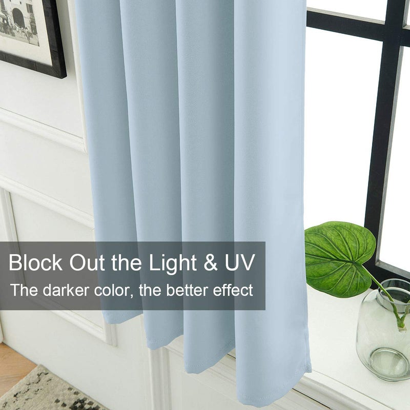 LA PALMA Thermal Insulated Blackout Darkening Grommet Living Room Curtains Window Drapes for Bedroom Pack of 2 Panels - Image 2